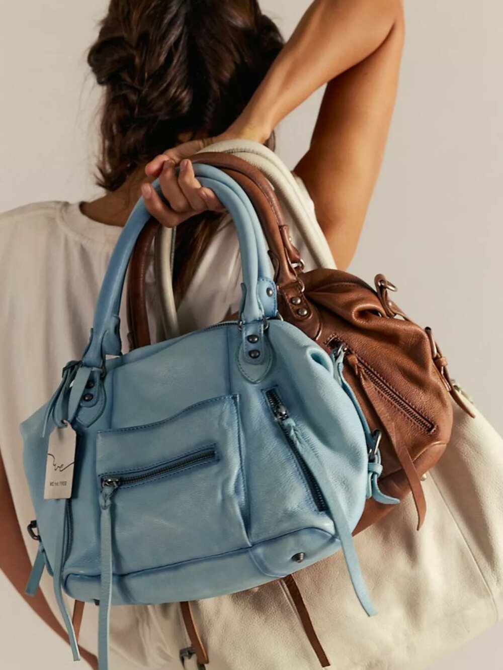 FREE PEOPLE We The Free Baby Emerson Tote Bag In 🔥 Washed Sail 🔥 NWT